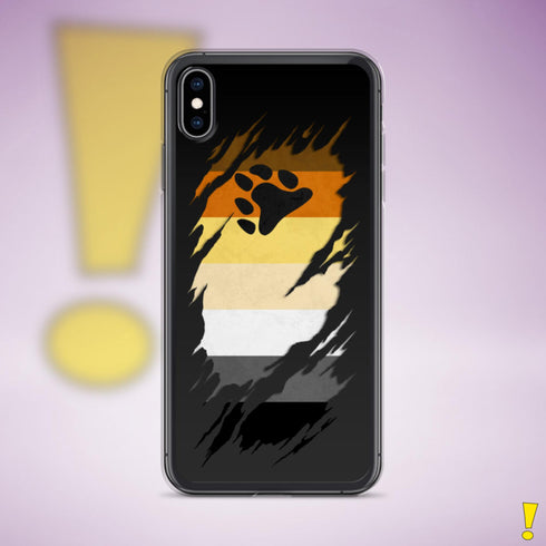 Bear Pride Flag Ripped Reveal Clear Case for iPhone®