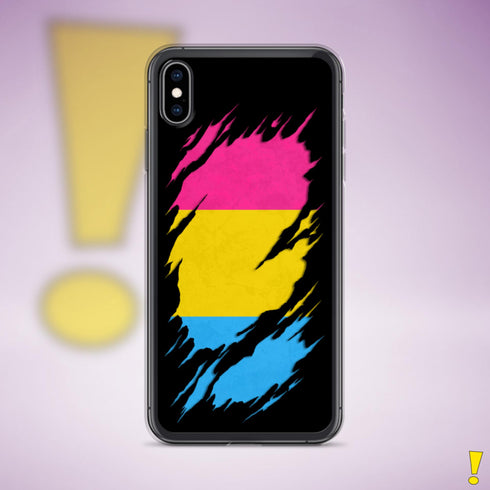 Pansexual Pride Flag Ripped Reveal Clear Case for iPhone®