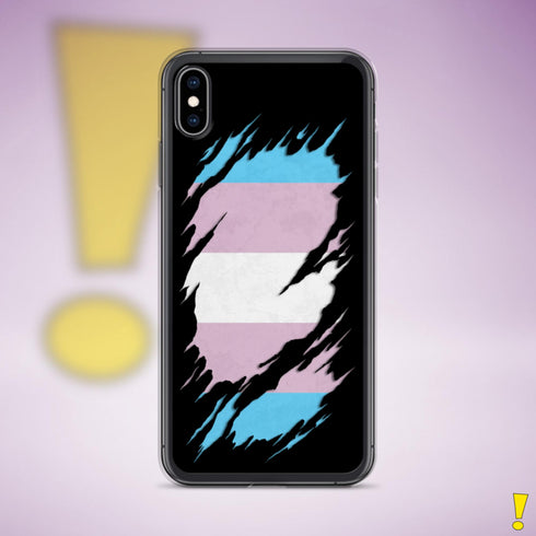 Transgender Pride Flag Ripped Reveal Clear Case for iPhone®