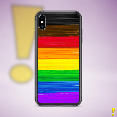 LGBTQ Philly Pride Flag Paint Strokes Clear Case for iPhone®