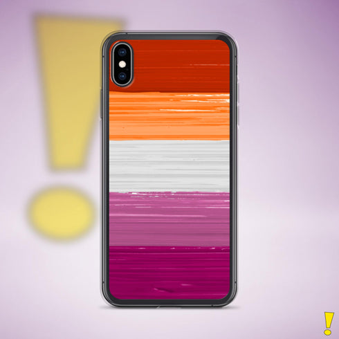 Lesbian Pride Flag Paint Strokes Clear Case for iPhone®
