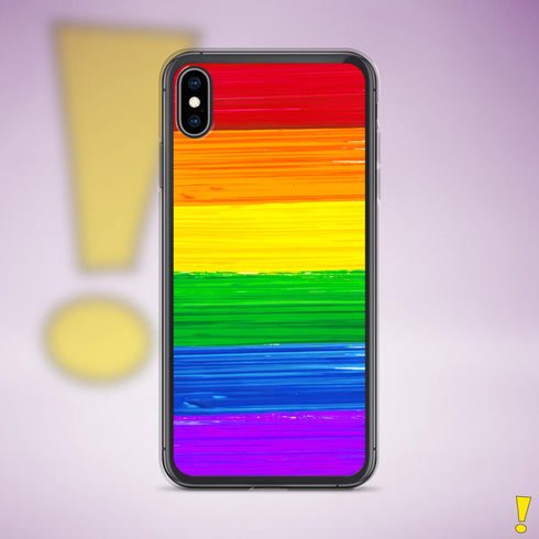 LGBTQ Rainbow Pride Flag Paint Strokes Clear Case for iPhone®
