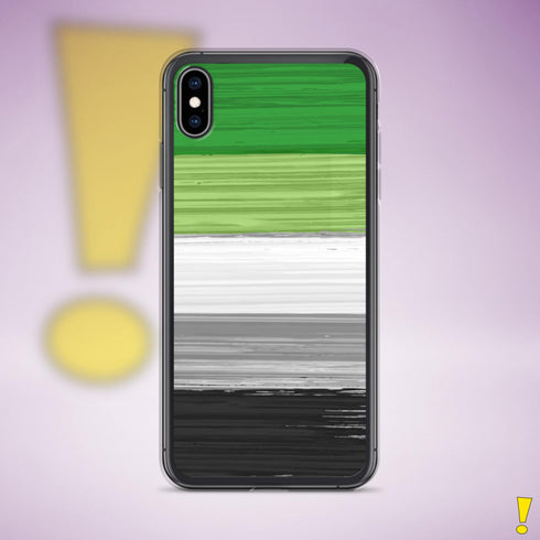 Aromantic Pride Flag Brush Strokes Clear Case for iPhone®