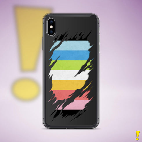 Queer Pride Flag Ripped Reveal Clear Case for iPhone®