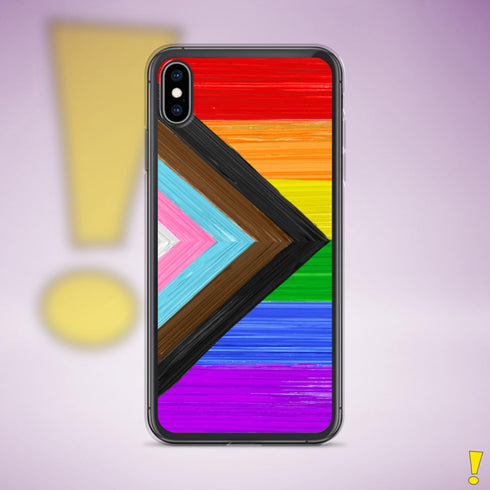 LGBTQ Progress Pride Flag Brush Strokes Clear Case for iPhone®