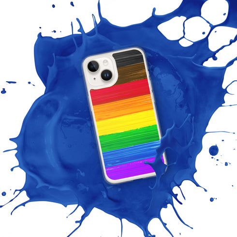 LGBTQ Philly Pride Flag Paint Strokes Clear Case for iPhone®