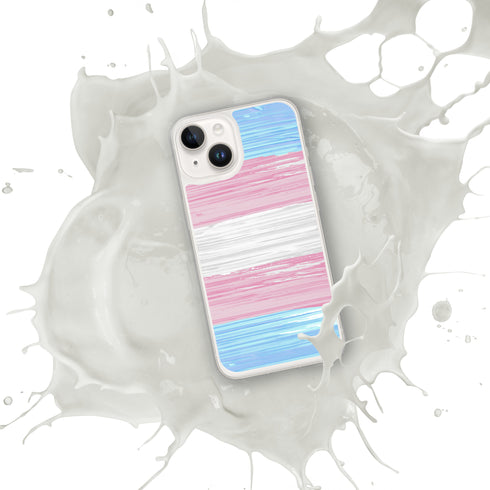 Transgender Pride Flag Paint Strokes Clear Case for iPhone®