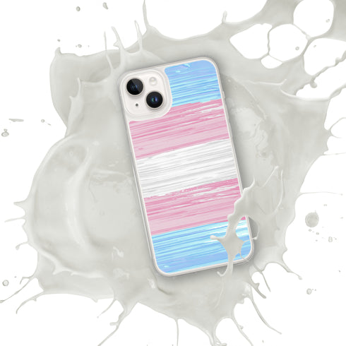 Transgender Pride Flag Paint Strokes Clear Case for iPhone®