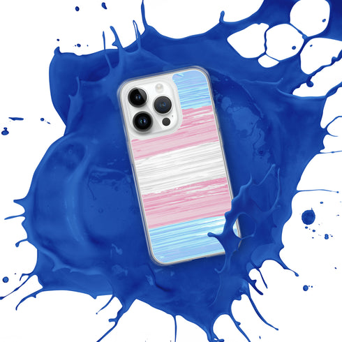 Transgender Pride Flag Paint Strokes Clear Case for iPhone®