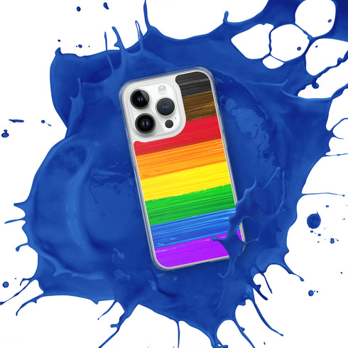 LGBTQ Philly Pride Flag Paint Strokes Clear Case for iPhone®