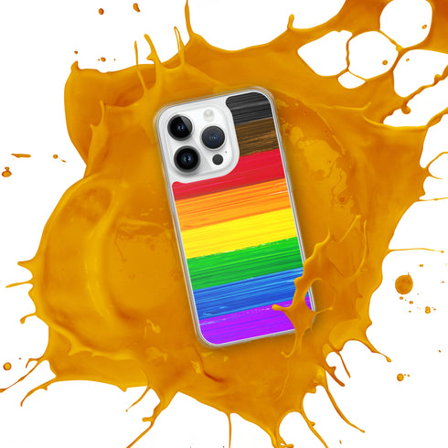 LGBTQ Philly Pride Flag Paint Strokes Clear Case for iPhone®
