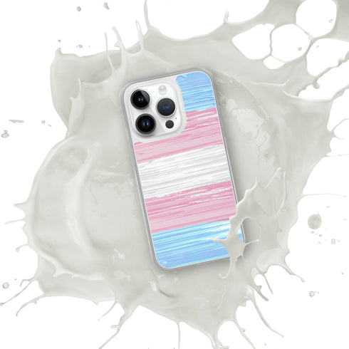 Transgender Pride Flag Paint Strokes Clear Case for iPhone®