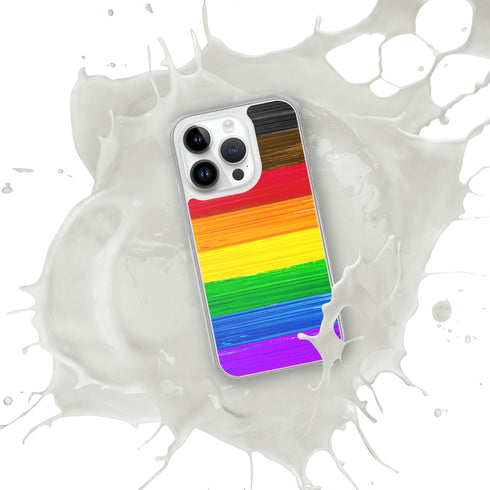 LGBTQ Philly Pride Flag Paint Strokes Clear Case for iPhone®