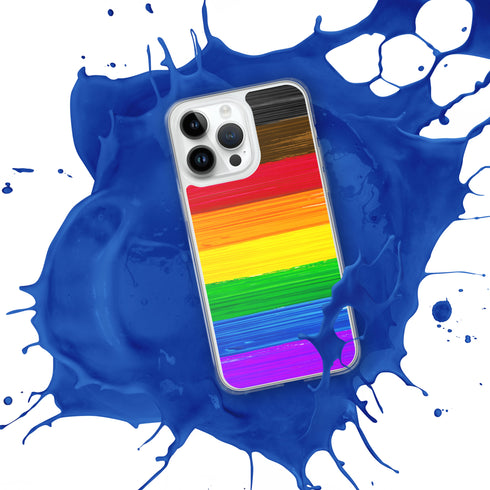 LGBTQ Philly Pride Flag Paint Strokes Clear Case for iPhone®