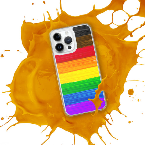 LGBTQ Philly Pride Flag Paint Strokes Clear Case for iPhone®