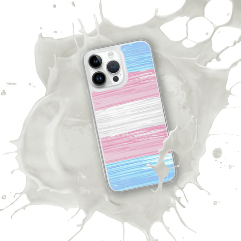 Transgender Pride Flag Paint Strokes Clear Case for iPhone®