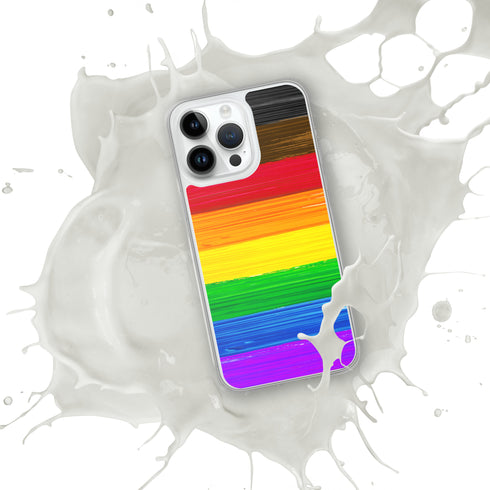 LGBTQ Philly Pride Flag Paint Strokes Clear Case for iPhone®