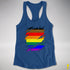 Philly LGBTQ Gay Pride Flag Ripped Reveal Racerback Tank - Royal