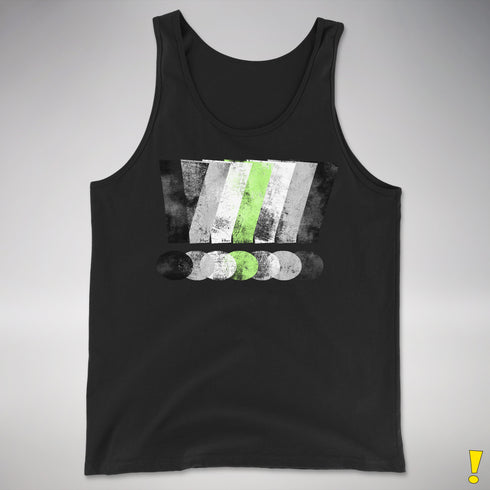 Agender Pride Grunge Exclamation Points Premium Tank Top - Black