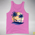 Demisexual Pride Hammock Summer Beach Sunset Premium Tank Top - Neon Pink