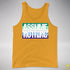 Assume Nothing Gay Male Pride Flag Premium Tank Top - Gold