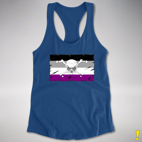 Asexual Pride Pirate Flag Racerback Tank - Royal