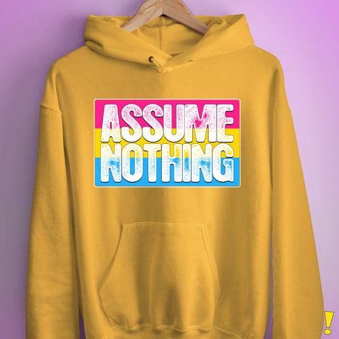 Assume Nothing Pansexual Pride Flag Hoodie - Mustard