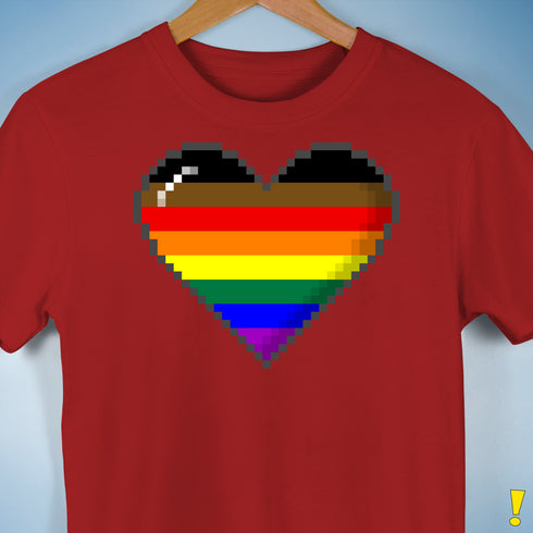 Philly LGBTQ Pride 8-Bit Pixel Heart Premium Unisex T-Shirt - Red