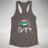 Pride Sloth Polysexual Flag Sunglasses Women's Racerback Tank - Dark Grey