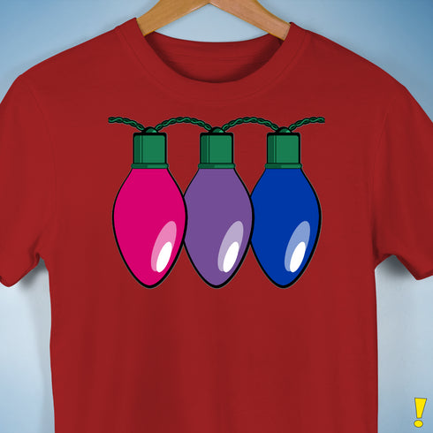 Bisexual Pride Christmas Lights Premium Unisex T-Shirt - Red