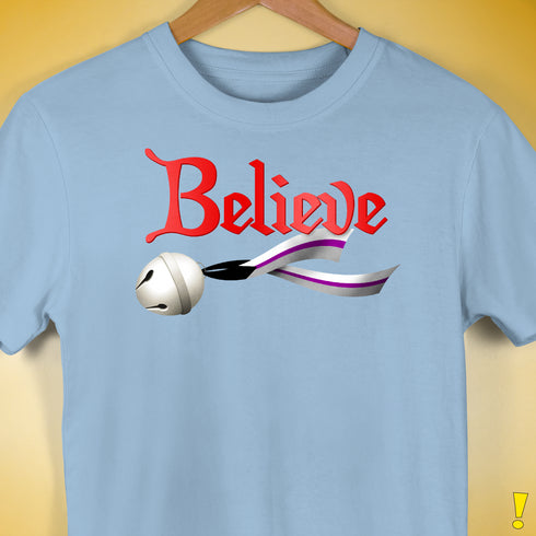 Believe Demisexual Pride Jingle Bell Premium Unisex T-Shirt - Baby Blue