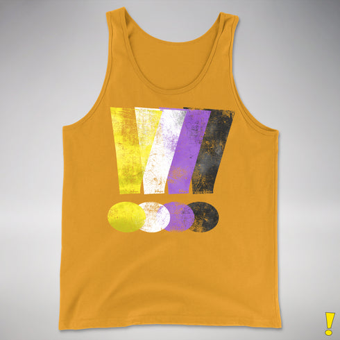 Nonbinary Pride Grunge Exclamation Points Premium Tank Top - Gold