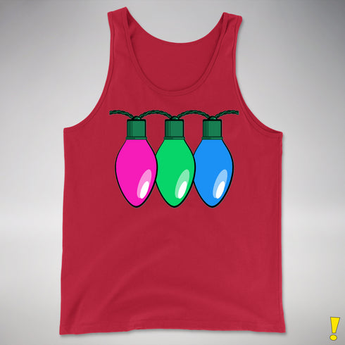 Polysexual Pride Christmas Lights Premium Tank Top - Red