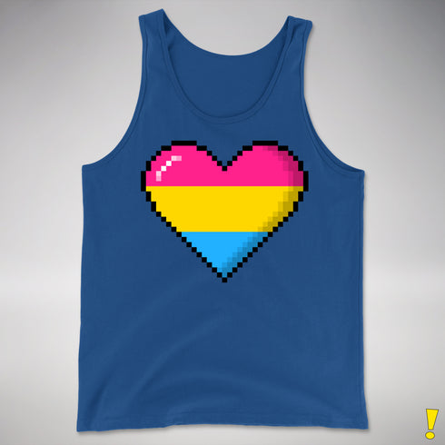 Pansexual Pride Pixel Heart Premium Tank Top - Royal Blue