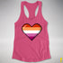 Lesbian Pride 8-Bit Pixel Heart Racerback Tank - Hot Pink