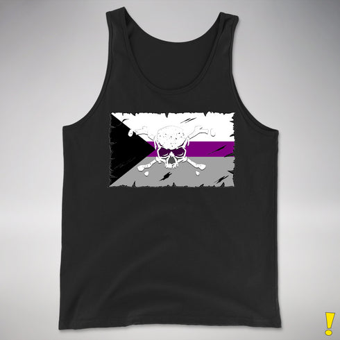 Demisexual Pride Pirate Flag Premium Tank Top - Black