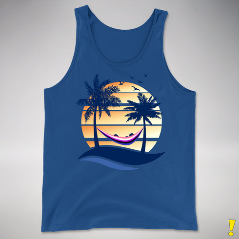 Genderfluid Pride Hammock Summer Beach Sunset Premium Tank Top - Royal Blue