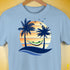 Aromantic Pride Hammock Summer Beach Sunset Premium Unisex T-Shirt - Baby Blue