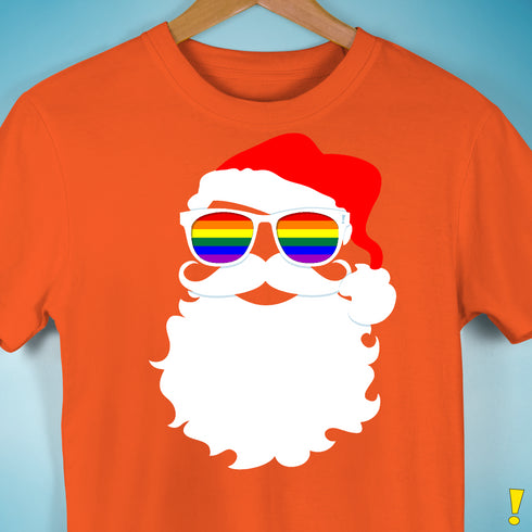 Santa’s LGBTQ Rainbow Pride Flag Shades Premium Unisex T-Shirt - Orange