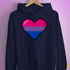 Bisexual Pride 8-Bit Pixel Heart Hoodie - Navy