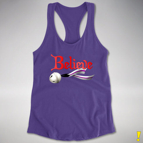 Believe Demisexual Pride Jingle Bell Racerback Tank - Purple