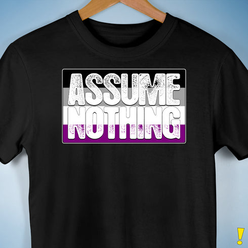Assume Nothing Asexual Pride Flag Premium Unisex T-Shirt - Black