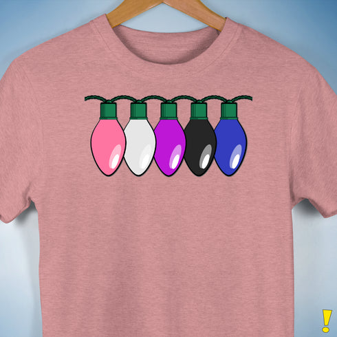 Genderfluid Pride Christmas Lights Premium Unisex T-Shirt - Mauve Heather