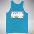 Assume Nothing Genderqueer Pride Flag Premium Tank Top - Neon Blue
