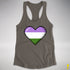 Genderqueer Pride 8-Bit Pixel Heart Racerback Tank - Dark Grey
