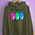 Polysexual Pride Christmas Lights Hoodie - Army