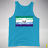 Gay Male Pride Pirate Flag Premium Tank Top - Neon Blue