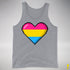 Pansexual Pride Pixel Heart Premium Tank Top - Grey Heather