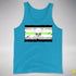 Agender Pride Pirate Flag Premium Tank Top - Neon Blue