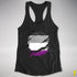 Asexual Pride Flag Ripped Reveal Racerback Tank - Black